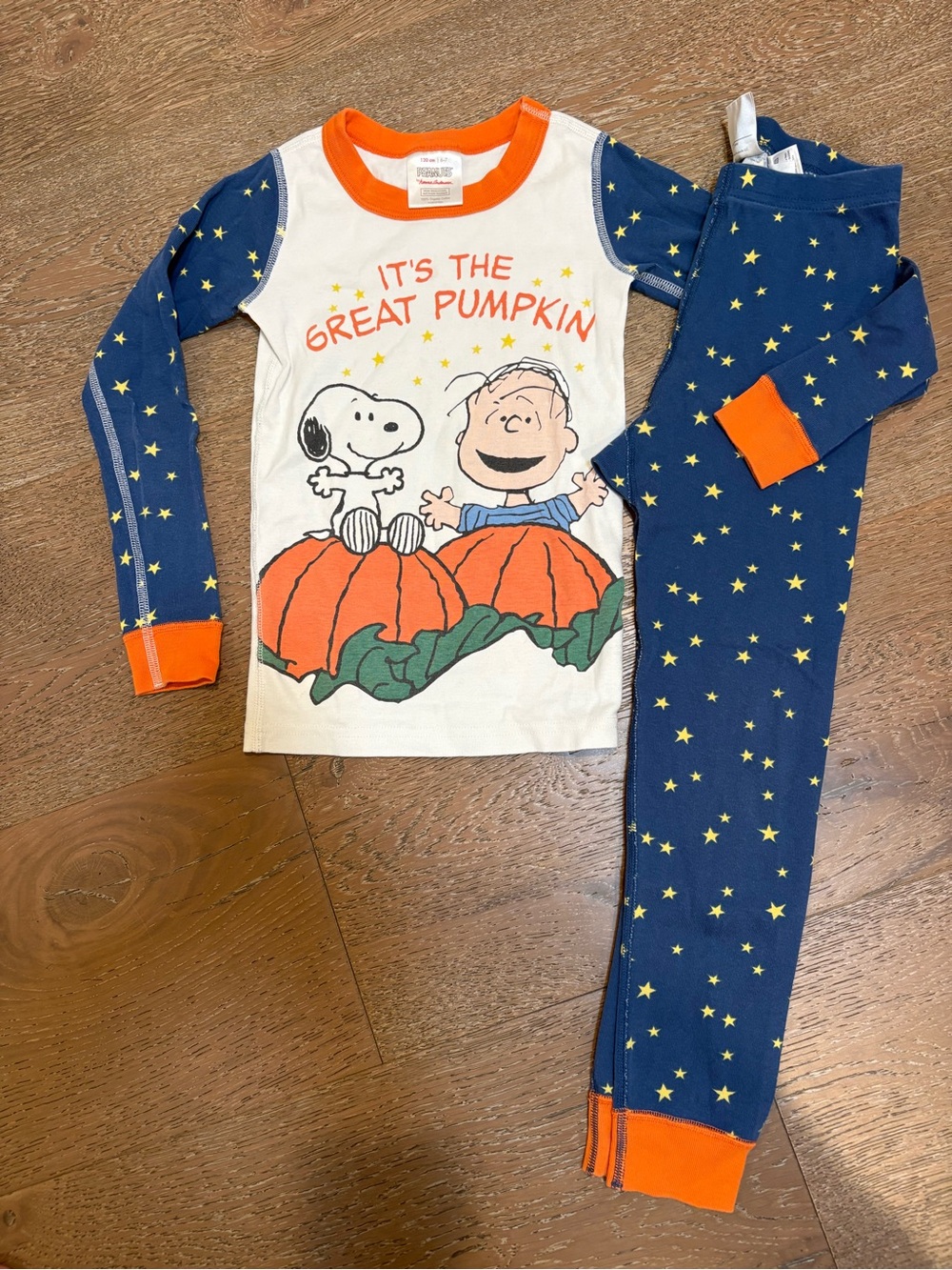 Hanna Andersson size 120 (6-7) Peanuts Pumpkin Pajama Set